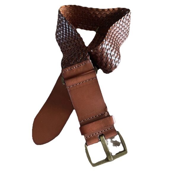 Vintage Women’s LOFT Leather Belt XS Woven Intrecciato Basket Weave Dressy Work main image 6